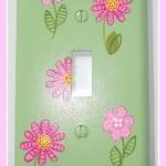 Hand Painted Single Switchplate Cover Daisy Garden