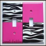 Hand Painted Switch Plate Cover Pink And Zebra