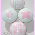Hand Painted Knob Dresser Drawer Pink Silhouettes..