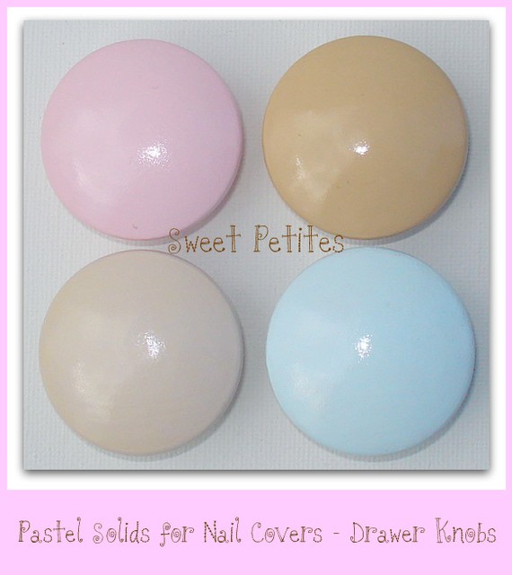 Hand Painted Knob Dresser Drawer Or Nail Cover Solids In Soft Pastels