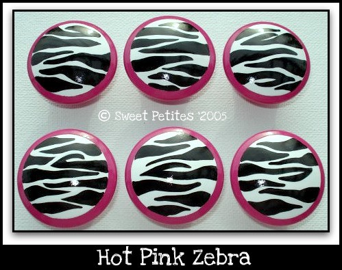 Hand Painted Drawer Knob Nail Cover Pink And Zebra Diva Collection