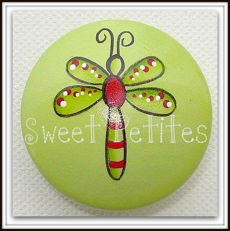Hand Painted Knob Dresser Drawer Boutique Dragonfly